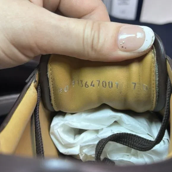 Ralph Lauren Purple Label Severn Sneaker Shoe Mens 7D BROWN Calf Leather - Picture 7 of 9